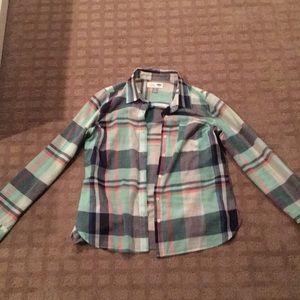 Lightweight Flannel— Pink, Teal, and Navy Blue
